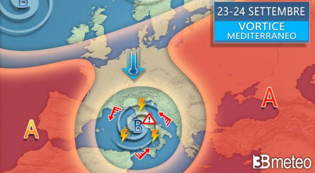 Meteo, arriva il Ciclone Equinoziale: temporali da Nord a Sud, temperature giù di 10-12 gradi