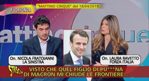 Striscia la Notizia, clamoroso fuori onda di Laura Ravetto: «Quel figlio di pu***na di Macron»