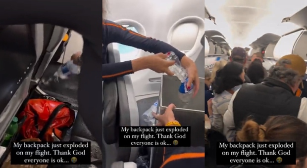 Passeggero si addormenta prima del decollo e il suo zaino esplode sull'aereo: «Uno dei momenti più spaventosi della mia vita»