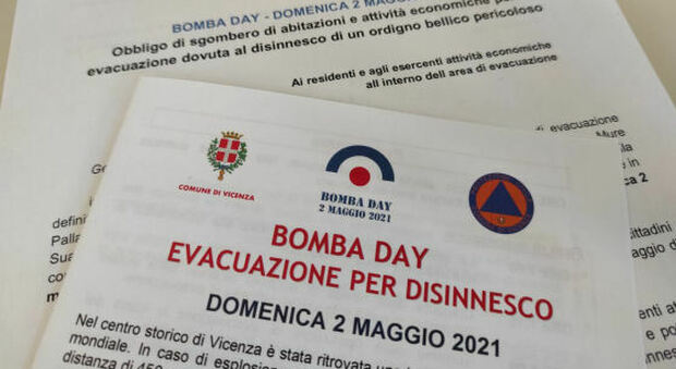 Il 2 maggio nel centro storico di Vicenza sarà disinnescata una bomba