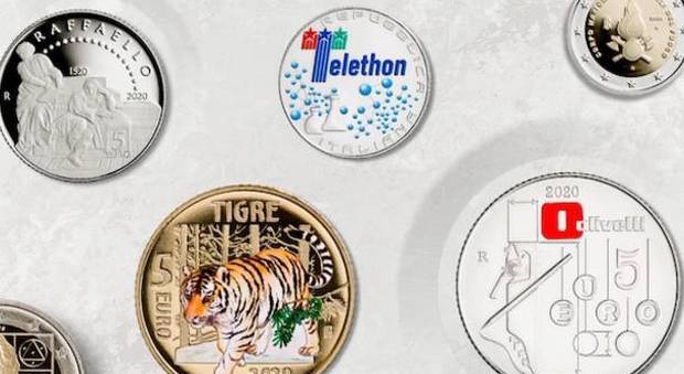Raffaello, pizza e una tigre fosforescente: ecco le monete del 2020
