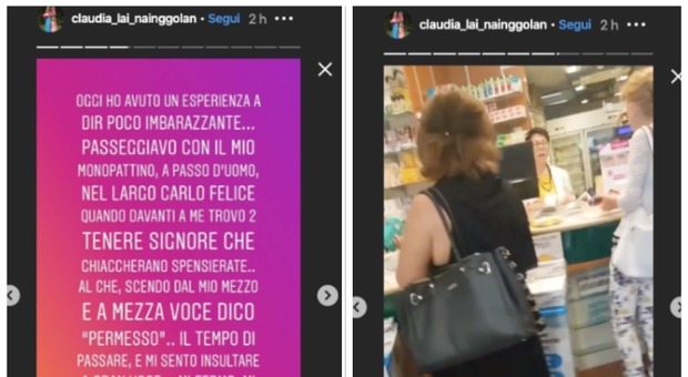 Claudia Nainggolan: «Insultata e aggredita per aver chiesto permesso». Il racconto su Instagram