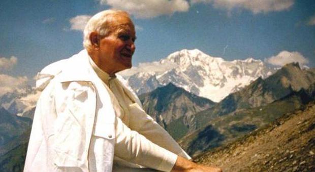Papa Giovanni Paolo II in montagna ad Aosta