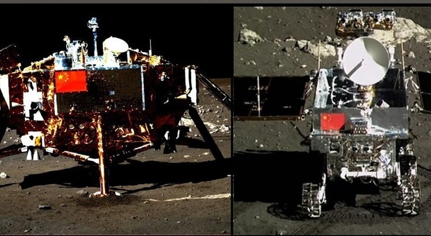 I lander della Cina sbarcati sulla Luna nel dicembre del 2013 con la missione Chang’e 3: il lander e il rover Yutu, credits Chinese Academy of Sciences