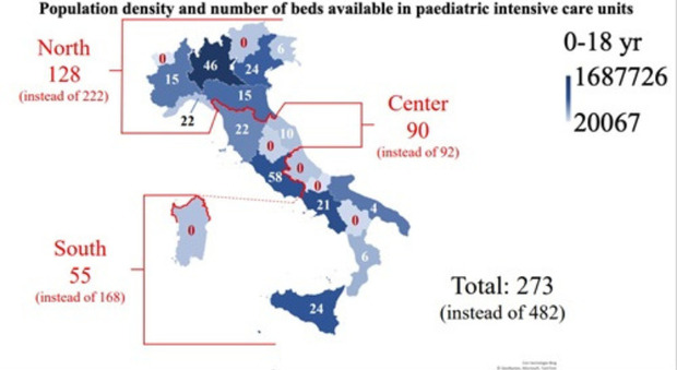 In Puglia solo quattro posti in terapia intensiva pediatrica. Lo studio degli esperti: «Al Sud è emergenza»