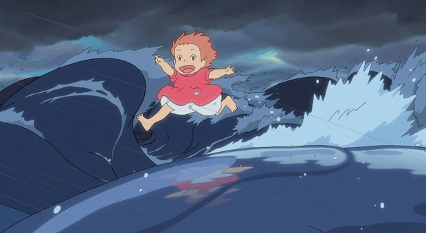 Una immagine dal film a disegni animati "Ponyo sulla scogliera" di Hayao Miyazaki