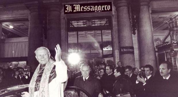 Papa Giovanni Paolo II in visita al Messaggero il 9 dicembre 1990