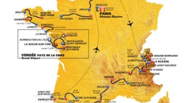 Tour de France 2018, si partirà dalla Loira. Alpe d'Huez, Tourmalet e Roubaix per le tappe più importanti