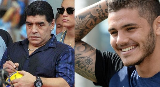 Icardi, risposta al veleno a Maradona: «Diego, non sei un esempio per nessuno»