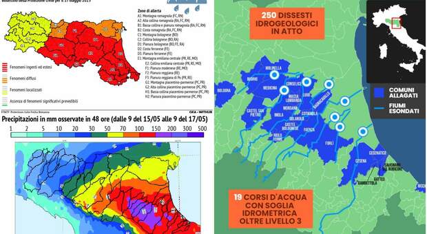 Maltempo Emilia Romagna, la mappa degli allagamenti: i comuni interessati e i fiumi esondati