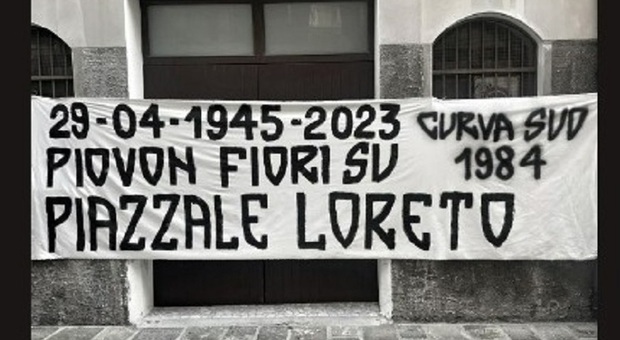 Chioggia, lo striscione choc degli Ultras: in memoria di Mussolini e di piazzale Loreto