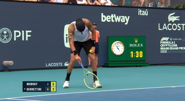 Berrettini, malore durante il match di Miami Open contro Murray: ecco come sta