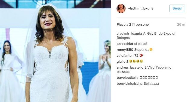 Vladimir Luxuria sposa in abito bianco: «Bisogna essere liberi di sposarsi»