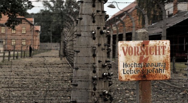 Una veduta del campo di concentramento di Auschwitz