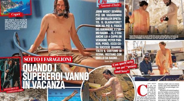 Keanu Reeves a Capri con la sorella Kim: in costume da bagno non sembra proprio lo spietato John Wick