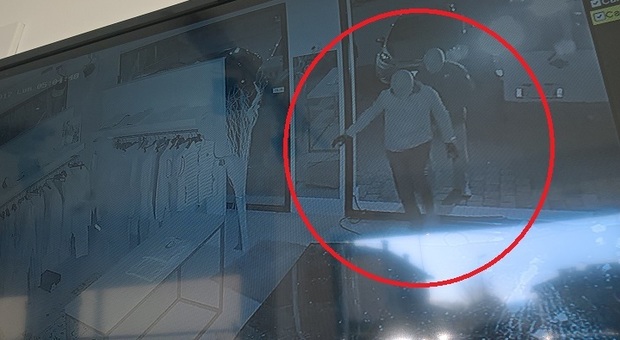 La banda di ladri che ripulisce il negozio di abiti a Reana nel filmato della video sorveglianza