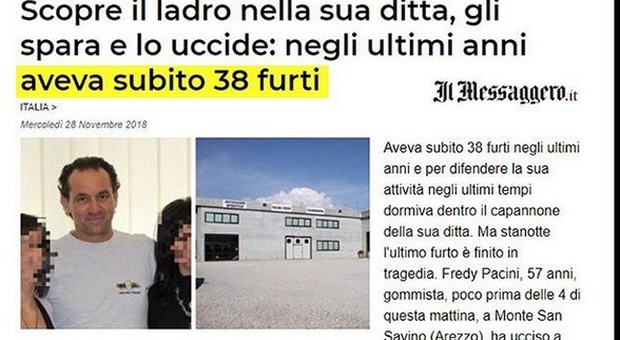 Spara e uccide il ladro, Salvini: «Io sto con il commerciante»