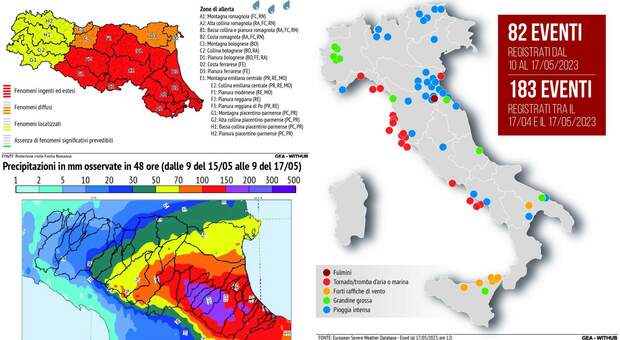 Maltempo Emilia Romagna, la mappa degli allagamenti: i comuni interessati e i fiumi esondati