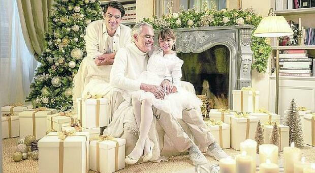 Andrea Bocelli con i figli Matteo e Virginia