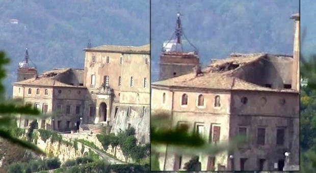 Subiaco, crolla il tetto della Rocca dei Borgia