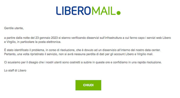 Libero Mail ancora offline, ma è giallo sulle cause: «Escluso attacco hacker». La versione dell'azienda