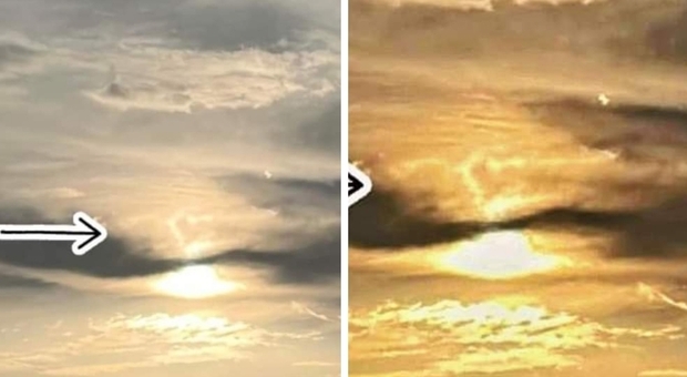 Licola, il sole proietta un cuore di luce: la fotografia del tramonto è virale
