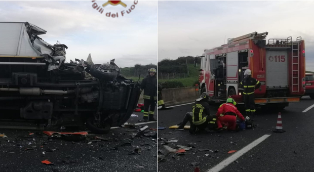 Incidente sull'A1 vicino Roma: scontro tra pullman, tir e auto, un morto. Chiusa l'autostrada