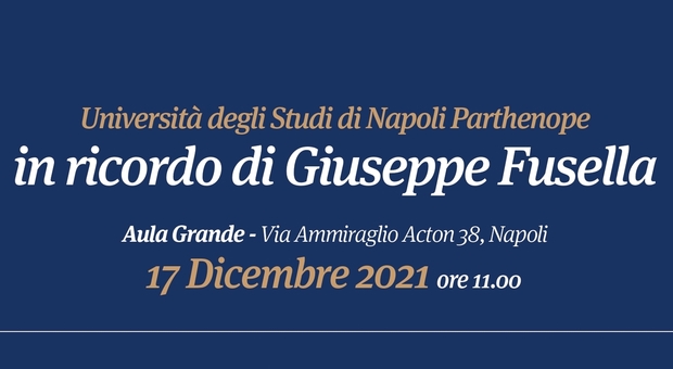 Università Parthenope conferirà un attestato “In memoriam” ai genitori di Giuseppe Fusella, studente tragicamente scomparso