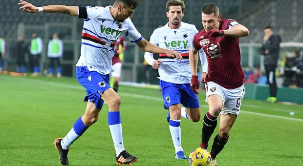 Torino, Belotti non basta: 2-2 contro la Samp di Quagliarella