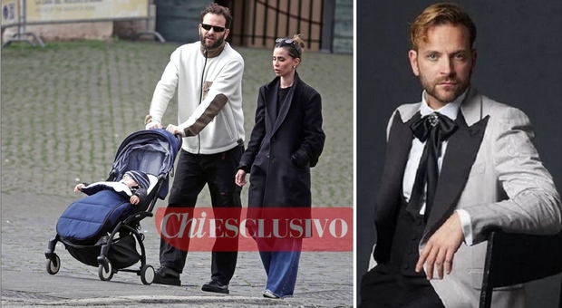 Alessandro Borghi, da "Supersex" a Super papà: le foto della passeggiata in famiglia con Irene e il piccolo Heima