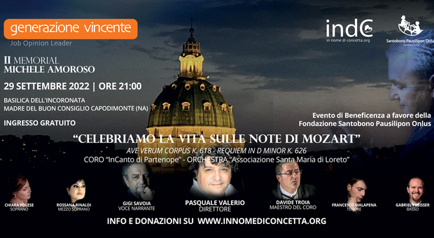 Memorial Michele Amoroso, concerto di beneficenza per sostenere la Fondazione Santobono Pausilipon
