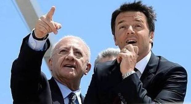 Renzi: «Aiuterò De Luca, se riparte la Campania si rilancia anche l'Italia»