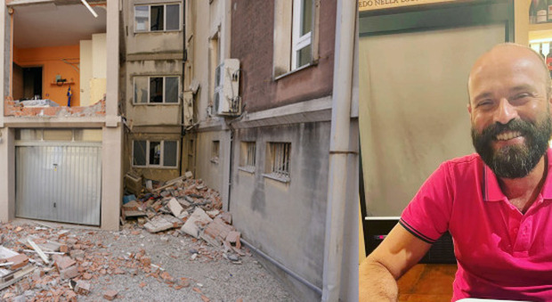 A sinistra l'immobile di via Saba a Lendinara semidistrutto dall’esplosione; a destra la vittima Francesco Balzano