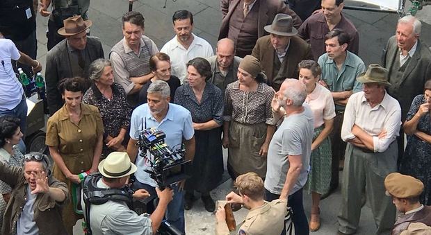 George Clooney a Sutri (Viterbo) per le riprese di Catch-22