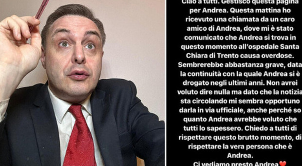 «Andrea Diprè ricoverato in gravi condizioni per overdose»: cosa sappiamo sulla salute dell'avvocato dei social