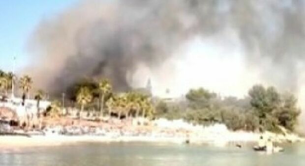 Incendio nel Tarantino, evacuate le case al mare: paura tra i residenti
