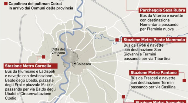 Roma, i bus Cotral entrano in città. «Fermate davanti agli uffici»