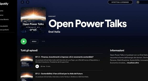Enel lancia nuovo profilo Spotify con play list, podcast e interviste