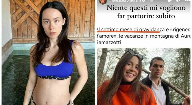 Aurora Ramazzotti replica ad un titolo di un articolo che la vede al 7° mese di gravidanza : ecco perchè