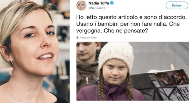 Nadia Toffa e Greta Thunberg: «Usano i bambini per non fare nulla. Che vergogna». Pioggia di insulti su Twitter