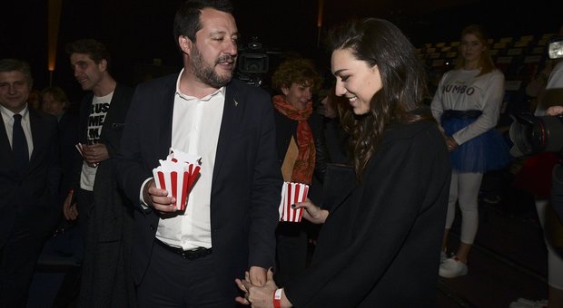 Salvini con la fidanzata Francesca Verdini (foto agenzia TOIATI)