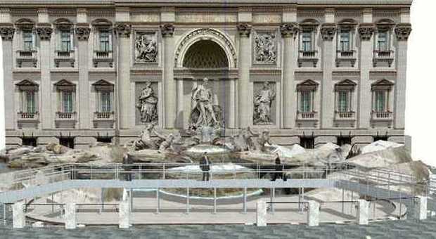 Roma, Fontana di Trevi: via al restauro con vista