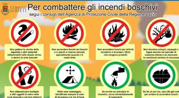 Il sindaco di Rieti firma l’ordinanza per le misure di prevenzione del rischio di incendi boschivi
