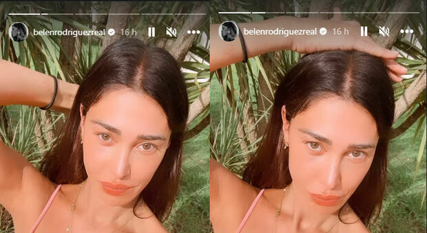 Belen Rodriguez torna su Instagram e si accarezza la testa: il significato nascosto del suo gesto