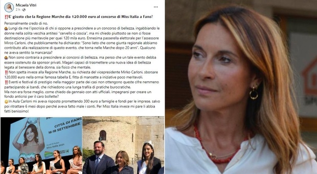 Miss Italia a Fano, Vitri contro Carloni: «Mancetta elettorale da 120mila euro. E il fondo per le bollette?»