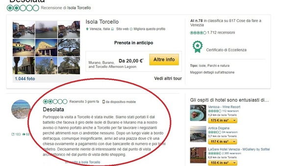 «L'isola di Torcello? Visita inutile e insignificante»: la recensione su Tripadvisor che scatena il web /Guarda