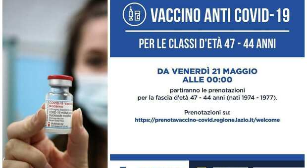 Vaccini Lazio, prenotazione per la fascia 44-47 anni da venerdì: Moderna arriva in un nuovo centro