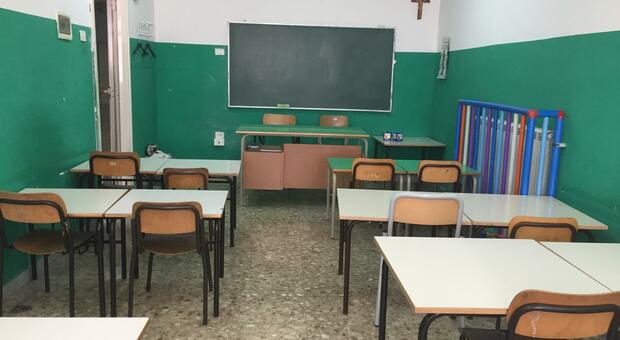 L'aula deserta di un istituto sacolastico