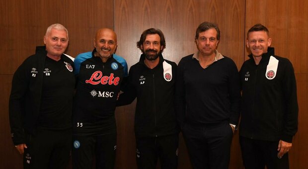 Napoli, Pirlo fa visita a Spalletti nel ritiro azzurro ad Antalya