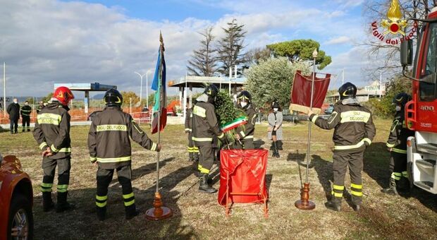 I vigili del fuoco ricordano Stefano Colasanti e Andrea Maggi. Foto